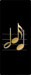 Gold Music Notes Black Background